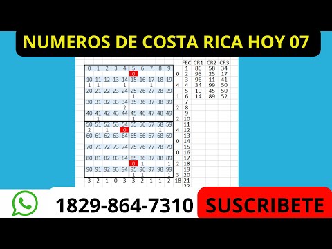 NUMEROS DE COSTA RICA  HOY  7 DE MARZO MR TABLA