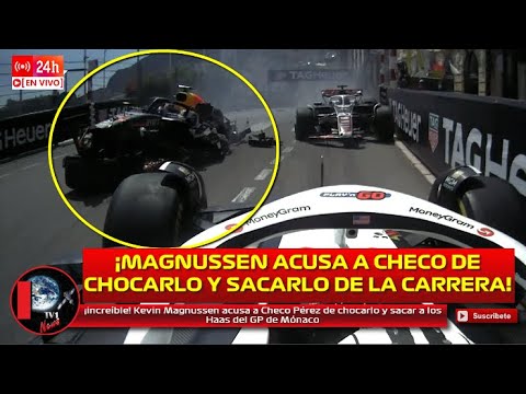 ¡increíble! Kevin Magnussen acusa a Checo Pérez de chocarlo y sacar a los Haas del GP de Mónaco