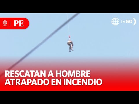 Salvan la vida a hombre atrapado en incendio con un helicóptero | Primera Edición | Noticias Perú