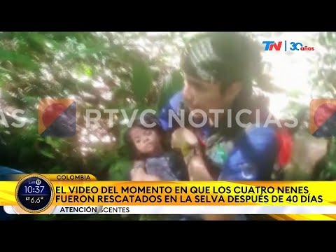 MILAGRO EN LA SELVA COLOMBIANA: el video del momento en que los cuatro nenes fueron rescatados