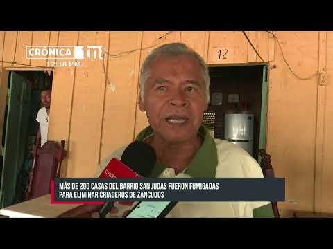 Efectiva fumigación y abatización en viviendas del barrio San Judas - Nicaragua