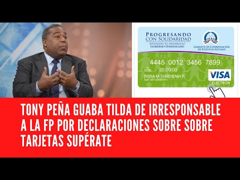 TONY PEÑA GUABA TILDA DE IRRESPONSABLE A LA FP POR DECLARACIONES SOBRE SOBRE TARJETAS SUPÉRATE