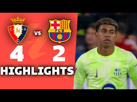 OSASUNA vs BARCELONA (1-2) | RESUMEN y GOLES DEL PARTIDO | La Liga 2024