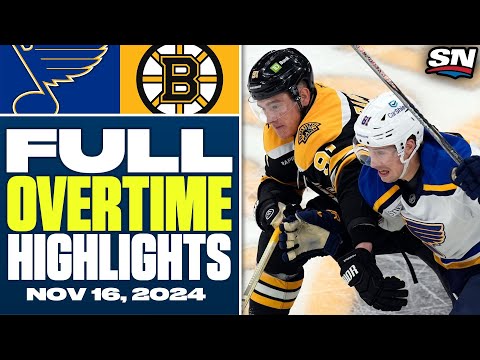 St. Louis Blues at Boston Bruins | FULL Overtime Highlights - November 16, 2024