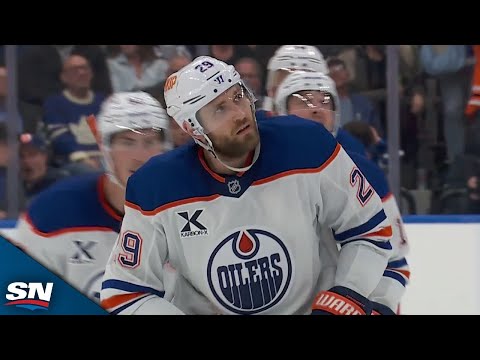 Oilers Leon Draisaitl Buries Loose Puck For Late Equalizer vs. Maple Leafs