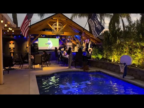 Check out the ultimate Dodgers back yard man cave