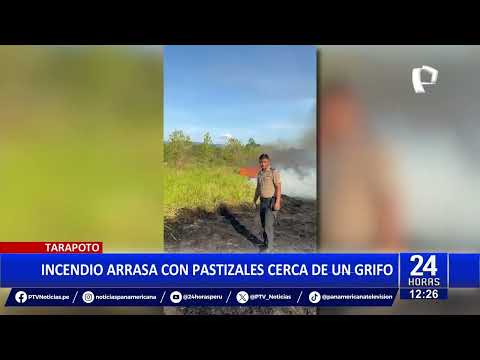 Tarapoto: Incendio forestal cerca de grifo ? ¡Controlado sin heridos!