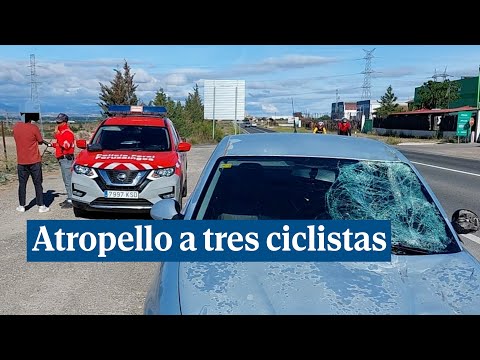 Tres ciclistas heridos graves al ser atropellados en Cadreita (Navarra)