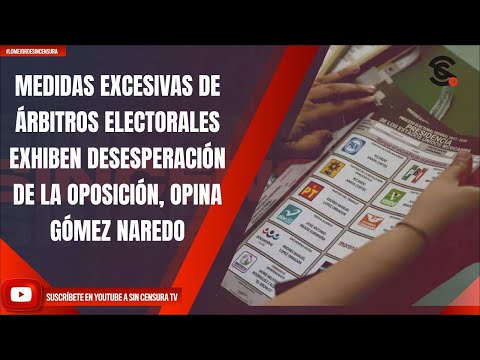 MEDIDAS EXCESIVAS DE ÁRBITROS ELECTORALES EXHIBEN DESESPERACIÓN DE LA OPOSICIÓN, OPINA GÓMEZ NAREDO