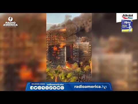 Infernal incendio arrasa edificio de viviendas en ciudad española de Valencia