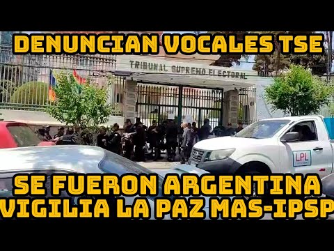 AUTOCONVOCADOS HACEN VIGILIAS DESDE TRIBUNAL SUPREMO ELECTORAL DE LA PAZ BOLIVIA..