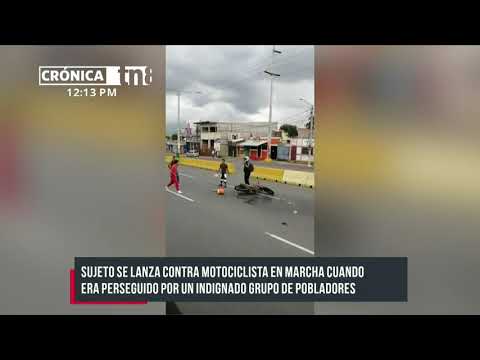 ¡La vio pálida! Presunto ladrón huye y choca con moto en Managua - Nicaragua