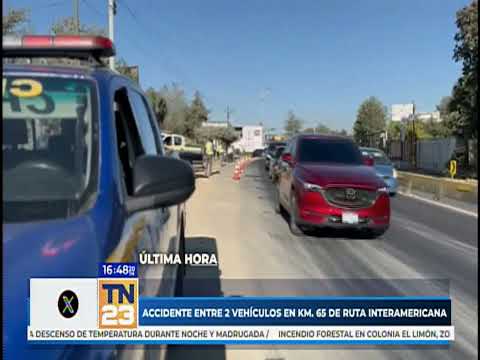Accidente entre dos vehículos en ruta Interamericana