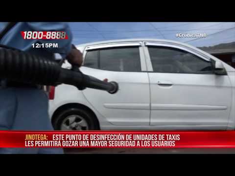 Instalan punto de desinfección de unidades de taxis en Jinotega - Nicaragua