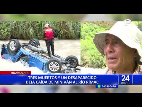 Huarochirí: siguen buscando a pasajera desaparecida tras caída de camioneta a río Rímac
