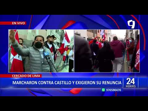 Centro de Lima: manifestantes protestan en contra del gobierno de Pedro Castillo