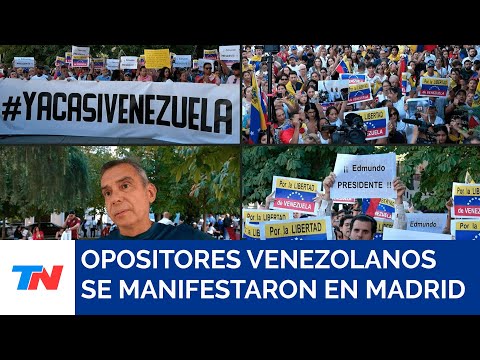 La oposición venezolana se manifestó frente al Congreso español en apoyo a González Urrutia