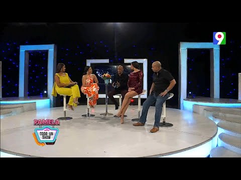 Pamela de León, Angélica Ureña, Beba Rojas, Irving Alberti y Orestes Amador en Pamela Todo un Show