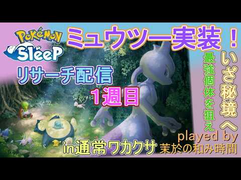 ミュウツー実装!【#ポケスリ】まずはお通し個体を狙って【#ポケモンスリープ】キャンチケ使用!通常ワカクサ本島+85%Plus+所持。無課金な中堅勢?Pokémon Sleepのんびり実況♪