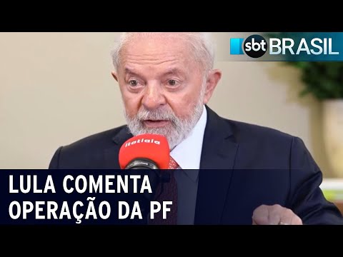 Lula comenta operação da PF: Queremos saber quem financiou acampamentos | SBT Brasil (08/02/24)