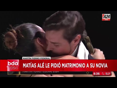 Matías Alé le propuso casamiento a su novia tras ganar un Martín Fierro: el romántico video