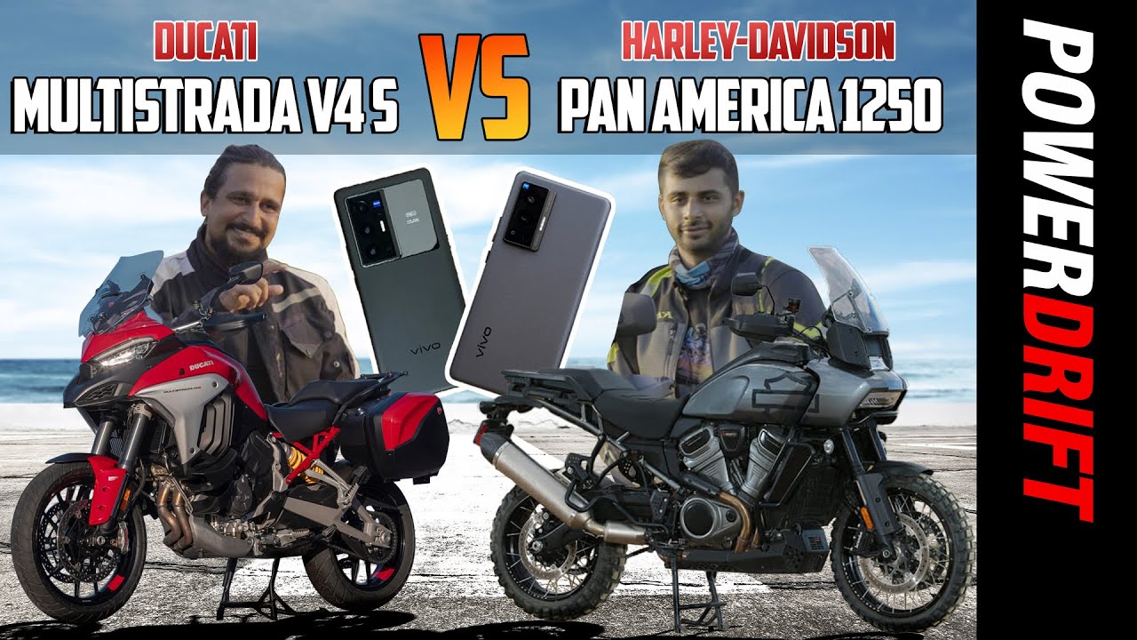 Ducati Multistrada V4 S vs Harley Davidson Pan America 1250 Special | Vivo X70 Series | PowerDrift