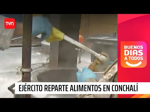 Ejército reparte alimentos a familias vulnerables en Conchalí | Buenos días a todos