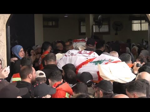 Funeral for 7 Lebanese paramedics killed in Israeli airstrike