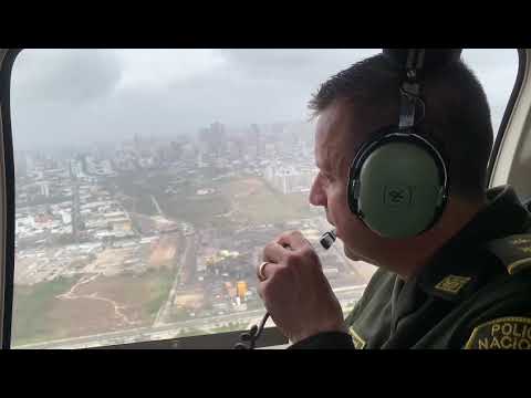 Con la asistencia del 'Halcón', desde el aire la Policía refuerza patrullajes en Barranquilla y AMB