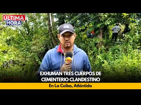 Exhuman tres cuerpos de cementerio clandestino, en La Ceiba, Atlántida