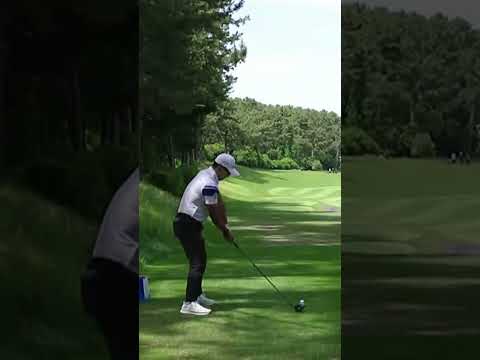 부상에서 돌아온 김홍택 드라이버샷 (도그레그 홀)