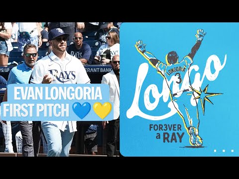 Evan Longoria ceremonial first pitch for the Rays & retirement press conference!