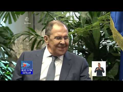 Recibe presidente de Cuba al canciller ruso, Serguéi Lavrov