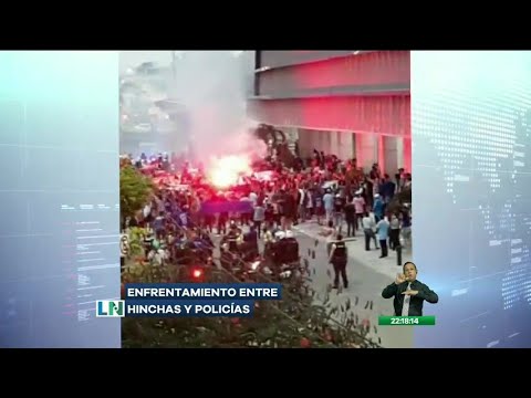 Enfrentamiento entre hinchas y policías