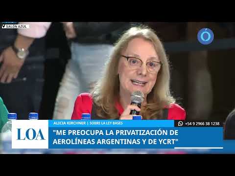 La senadora de Santa Cruz, Alicia Kirchner, ratificó sus críticas a la Ley Bases