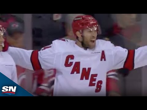 Hurricanes Pokes Puck Free Before Scoring From Crazy Tight Angle