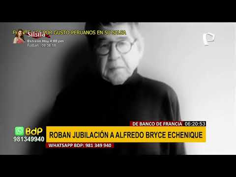 Escritor peruano sin jubilación: Alfredo Bryce sigue sin solucionar robo tras 5 años de espera