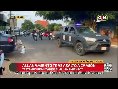 Allanamiento tras asalto a camión