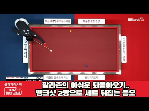 팔라존의 아쉬운 되돌아오기..뱅크샷 2방으로 세트 뒤집는 응오[웰컴저축은행 PBA 팀리그 2023-2024] 4라운드