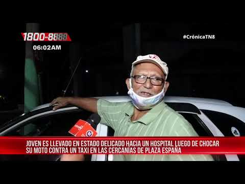 Managua: Motociclista resulta grave tras impactar contra un taxi – Nicaragua