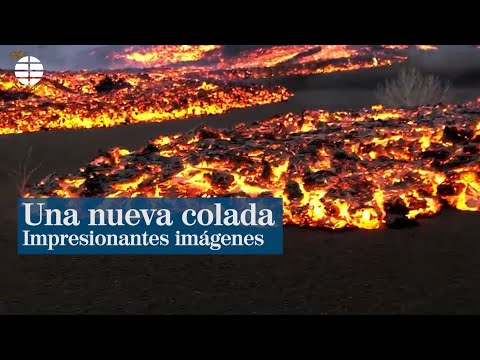 Impresionantes imágenes de la nueva colada de lava del volcán de La Palma