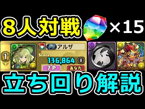 【ヘルメスカップ】安定上位狙い立ち回り解説！魔法石15個！8人対戦【パズドラ】