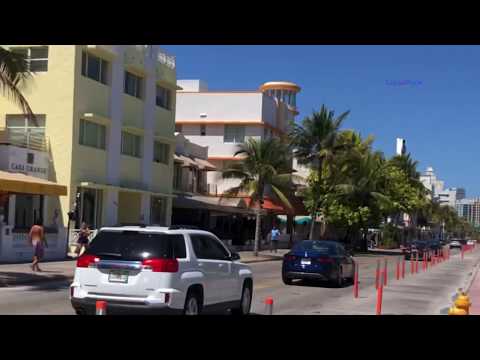 Ocean Drive Miami Beach vacío con distanciamiento social