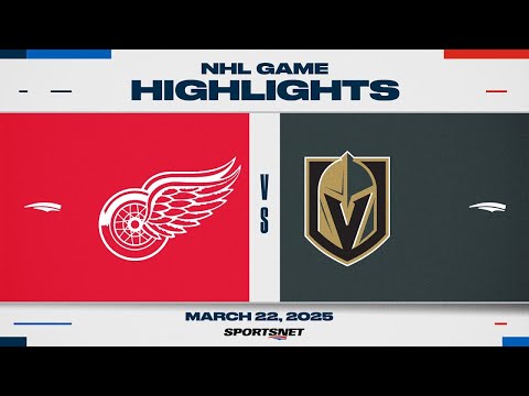 NHL Highlights | Red Wings vs. Golden Knights - March 22, 2025