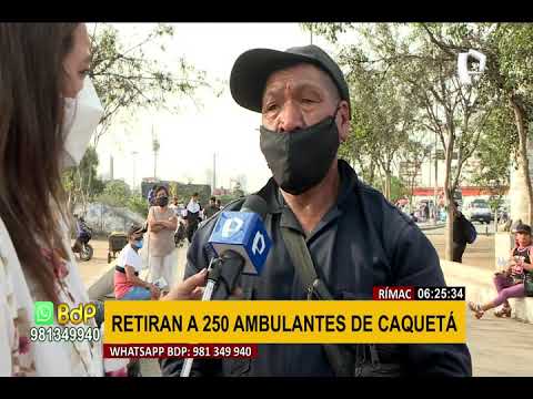 Rímac: fiscalizadores retiran a más de 250 ambulantes de la Av. Caquetá