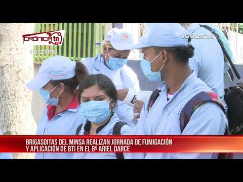 Jornada de fumigación y abatización en el barrio Ariel Darce – Nicaragua
