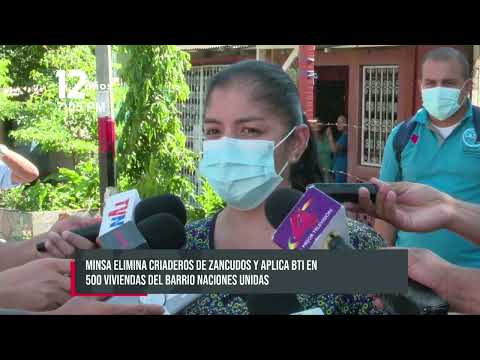 Minsa aplica BTI en 500 viviendas del barrio «Naciones Unidas» en Managua - Nicaragua