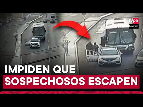 Serenazgo cierra paso a bus donde iban tres presuntos ladrones en San Miguel