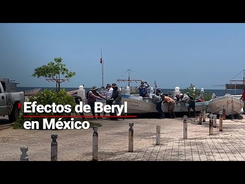 Estos son los estragos de Beryl en México, esta tormenta tropical tiró postes y árboles a su paso