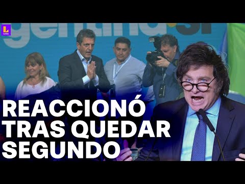 Elecciones en Argentina: Así reaccionó Javier Milei tras quedar detrás de Sergio Massa